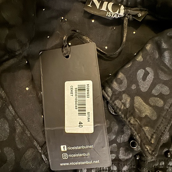 NWT Nice Istanbul Animal Print Coat with Rhinestones Size 40/M - Picture 4 of 7